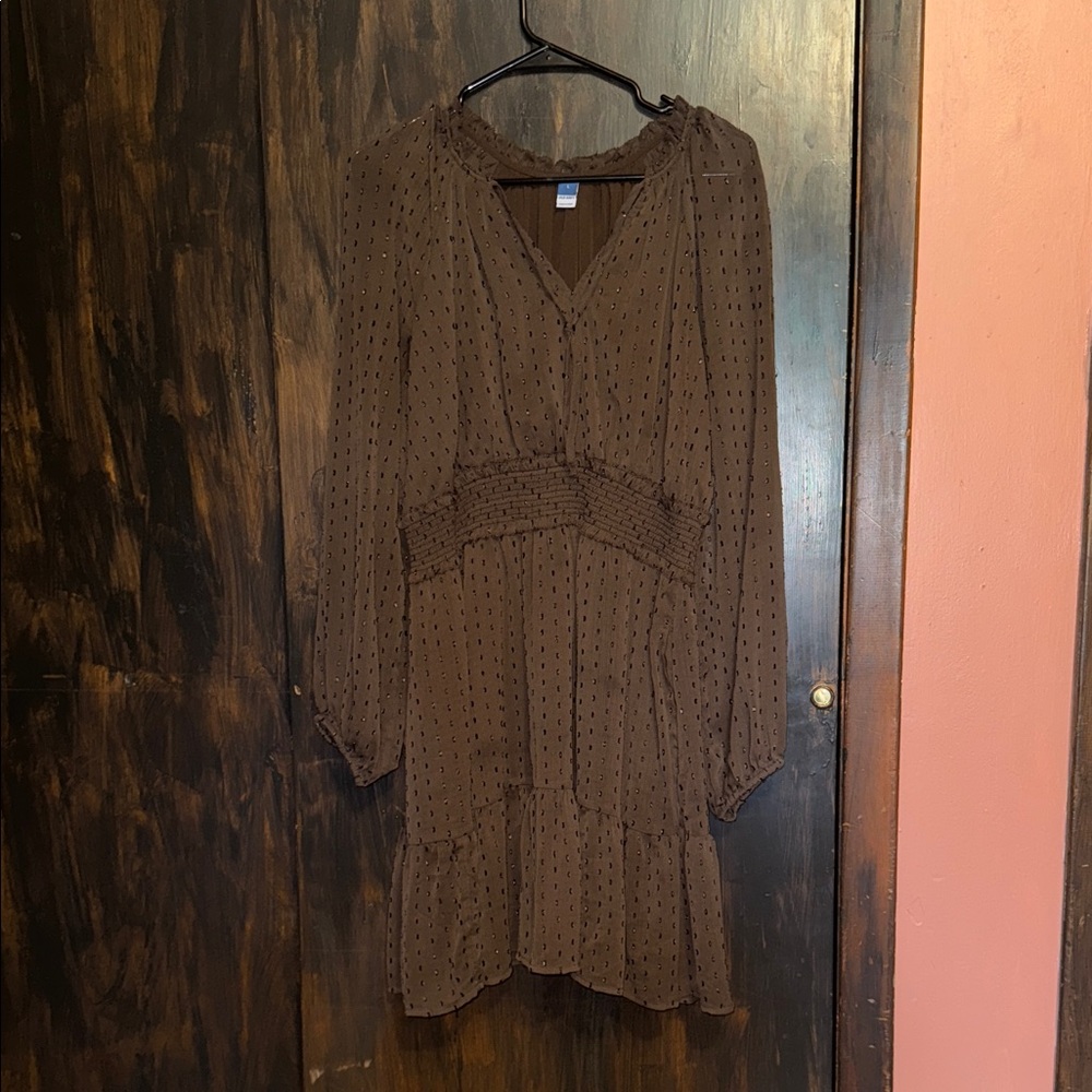 Old Navy Brown Long Sleeve Dress